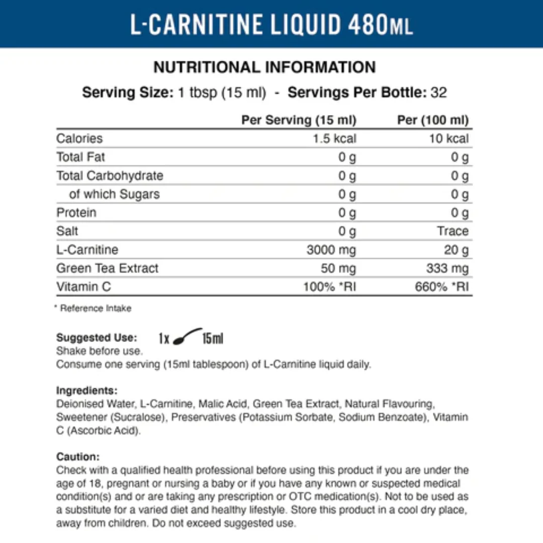 Applied Nutrition L-Carnitine 3000 480ml - Image 2