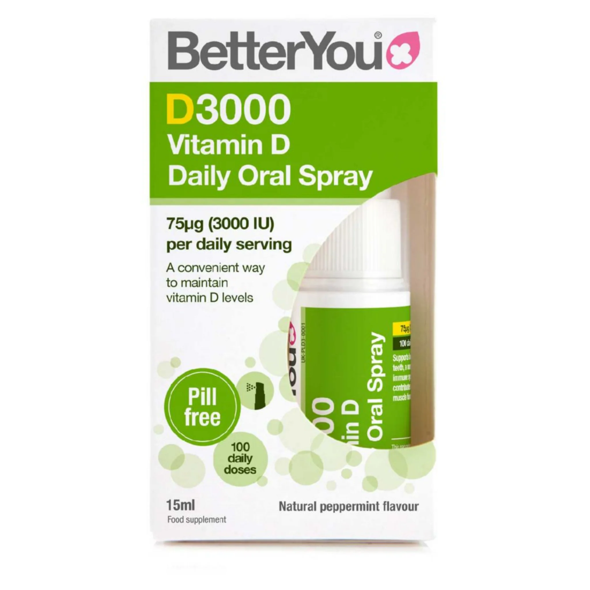 BetterYou D3000 Daily Vitamin D Oral Spray - 15 ml