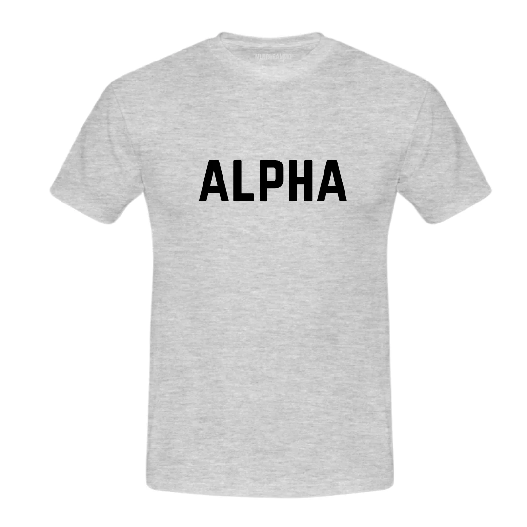 MuscleAmmo ALPHA Print Muscle Fit T-Shirt - Grey