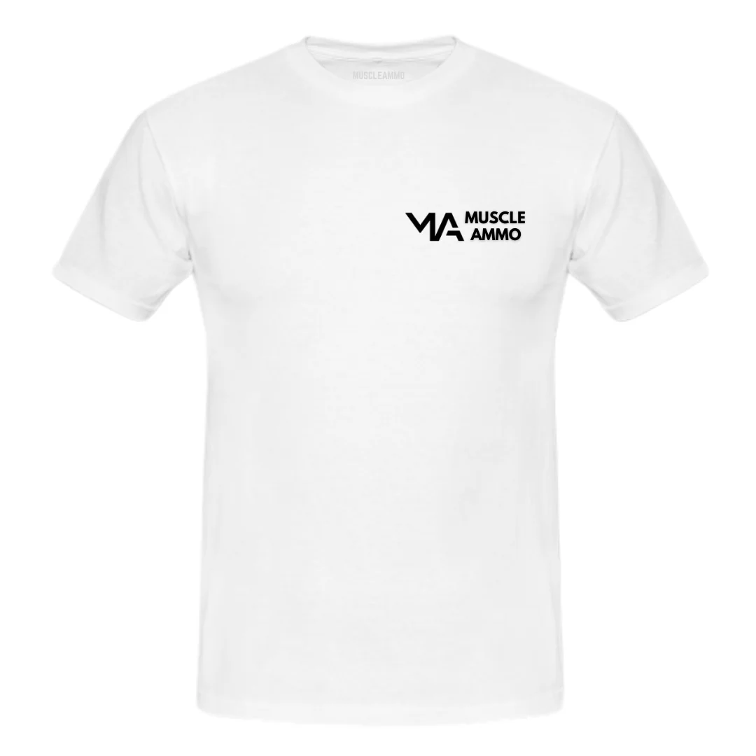 MuscleAmmo 'MA' Print Muscle Fit T-Shirt - White