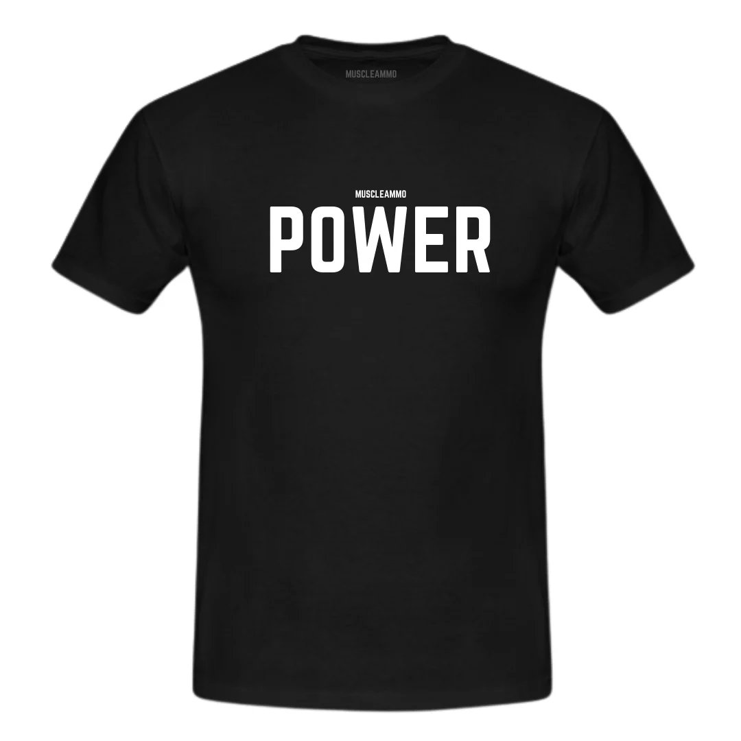 MuscleAmmo 'POWER' Print Muscle Fit T-Shirt - Black