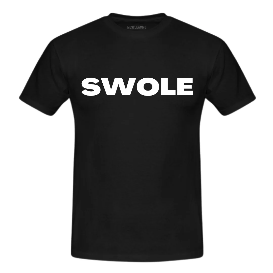 MuscleAmmo 'SWOLE' Print Muscle Fit T-Shirt - Black