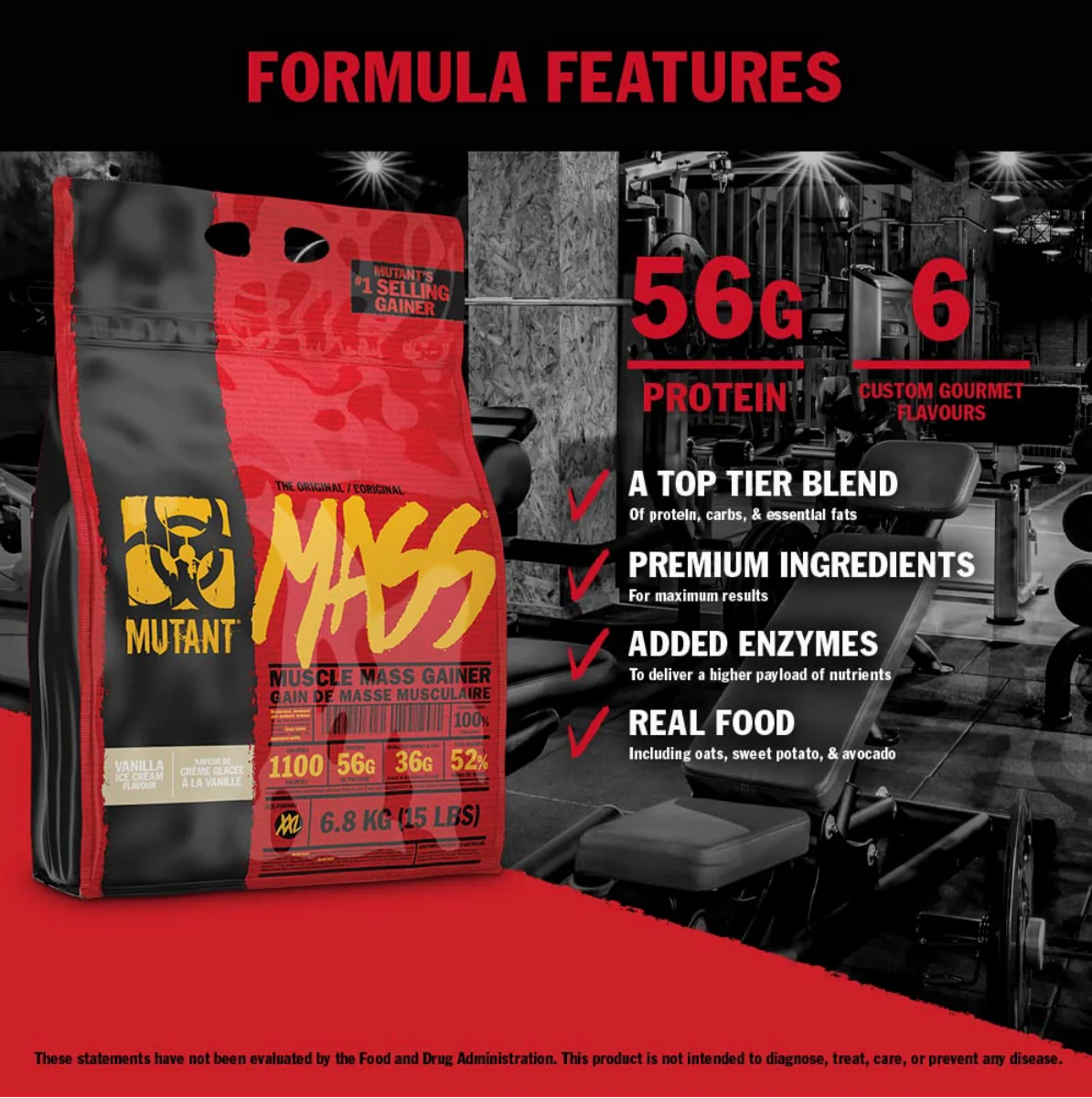 Mutant Mass Muscle Mass Gainer- 6.8kg - Image 2
