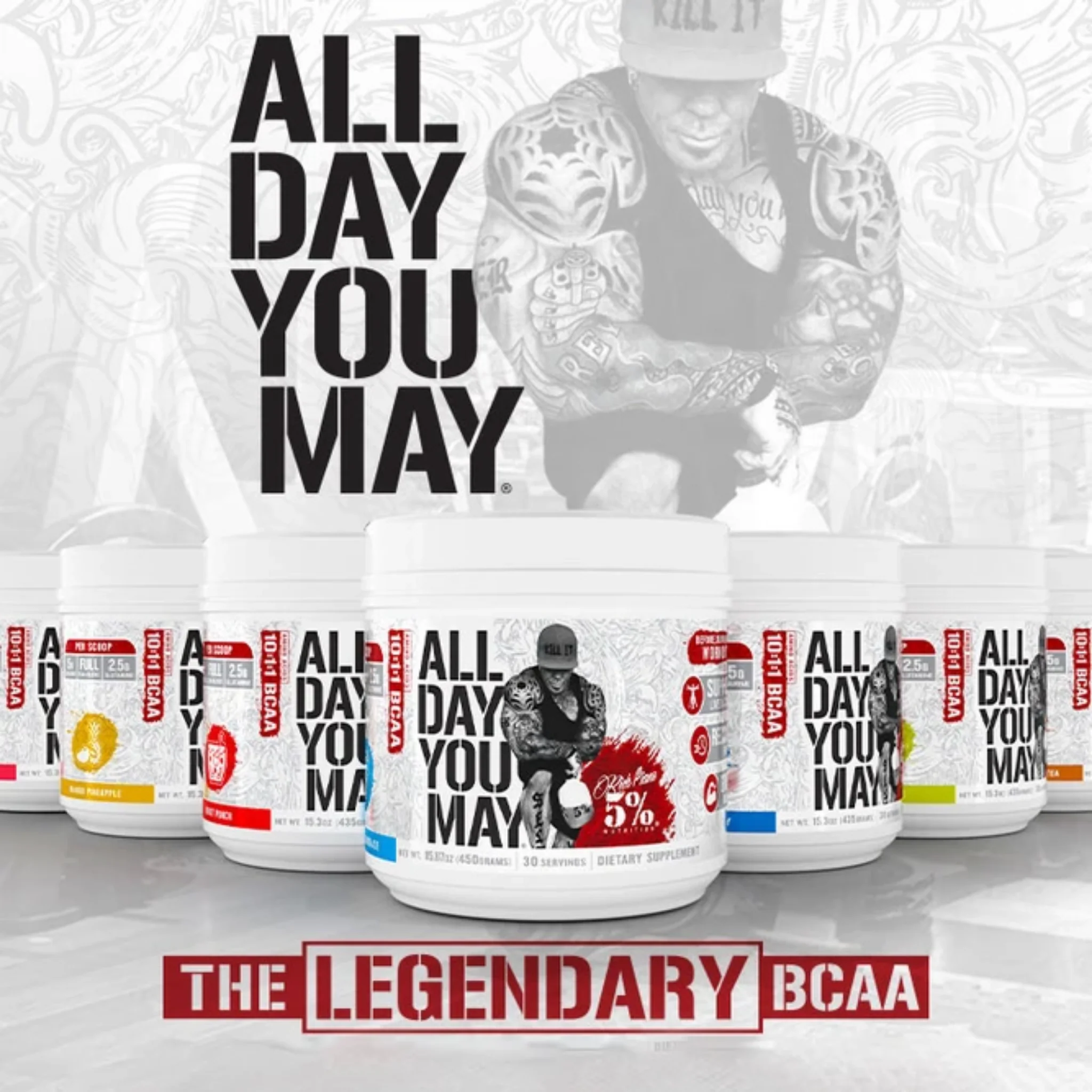 Rich Piana 5% Nutrition All Day You May Legendary Series Southern Sweet Tea 462g