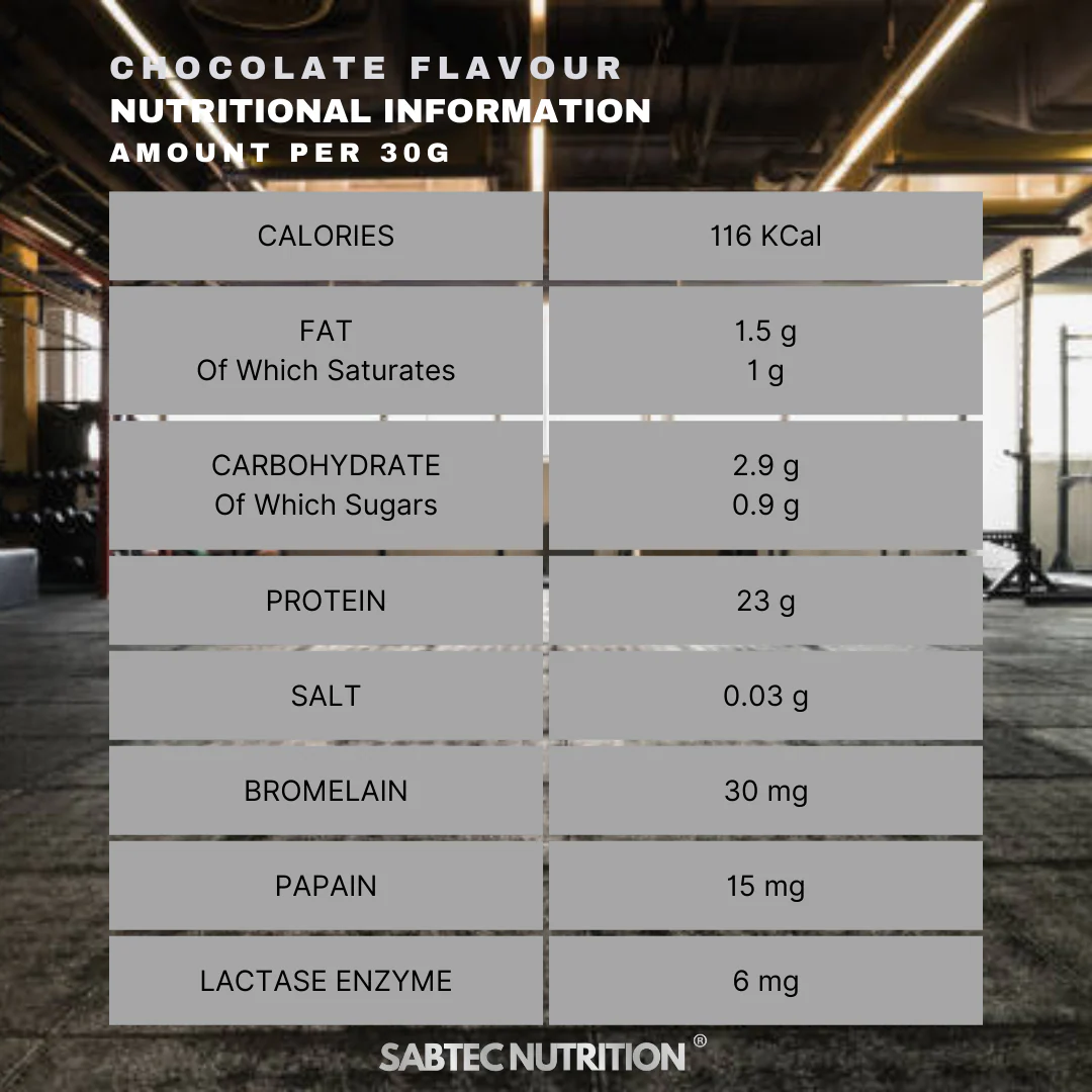 Sabtec Nutrition Whey Protein with Enzymes - Double Chocolate - Image 2