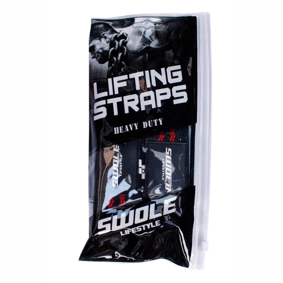 Swole Lifestyle Premium Padded Lifting Straps - Black/ Red - Image 2