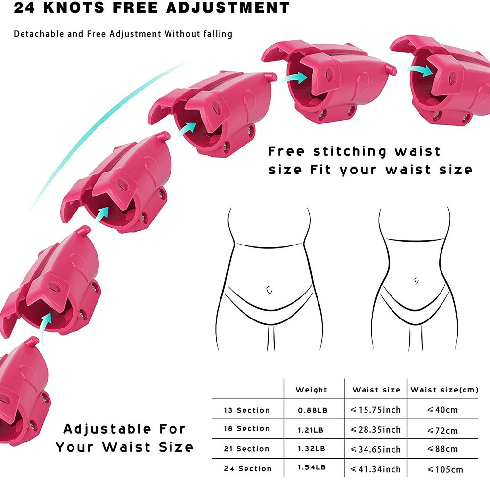 Weighted Hula Hoop - 24 Knots Detachable Knots & Size Adjustable - Image 4